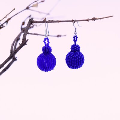 Blue Ball Earrings